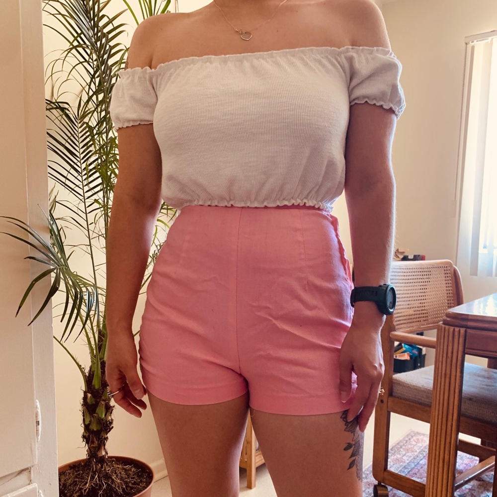 Vintage pink high waisted shorts